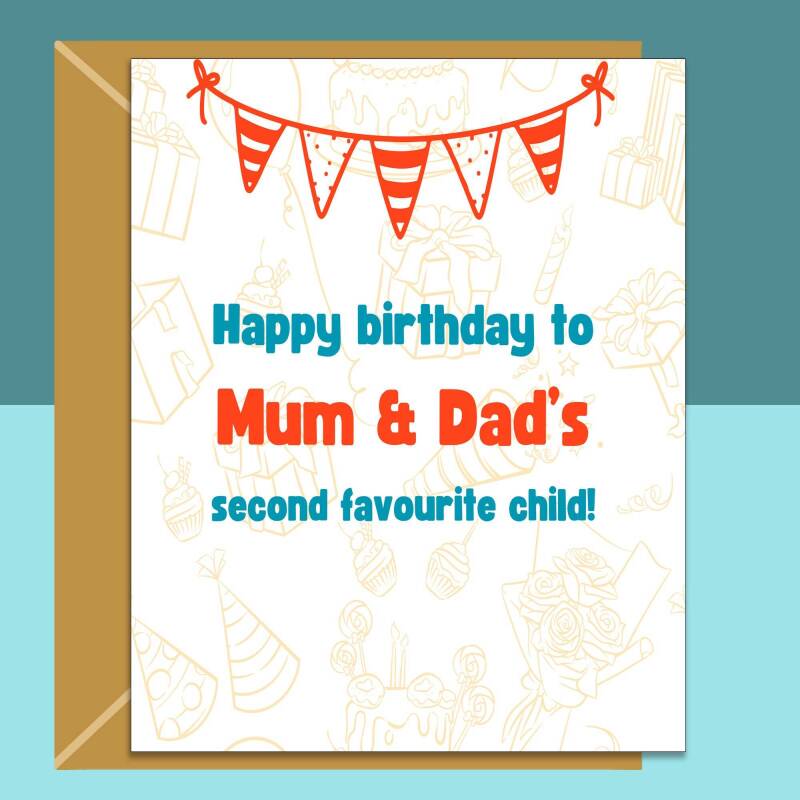 Funny Brother or Sister Birthday Card - Personalised - Cheeky Birthday Card for Brother or Sister - Blank inside - Small