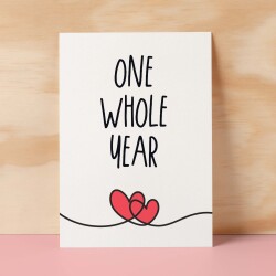 1 Year Anniversary Card For Husband or Wife Anniversary Card for 1st Anniversary Card For Boyfriend or Girlfriend First Wedding Anniversary - Large (5x7) / Blank Message