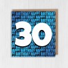 Any age, 16th, 18th, 21st, 30th, 40th, 50th, 60th, 70th happy birthday card in blue or pink (Size A6/A5/A4/Square 6x6") - A6: Single card - Blue
