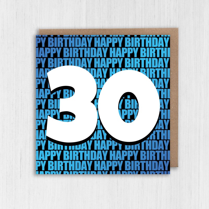 Any age, 16th, 18th, 21st, 30th, 40th, 50th, 60th, 70th happy birthday card in blue or pink (Size A6/A5/A4/Square 6x6") - A6: Single card - Blue