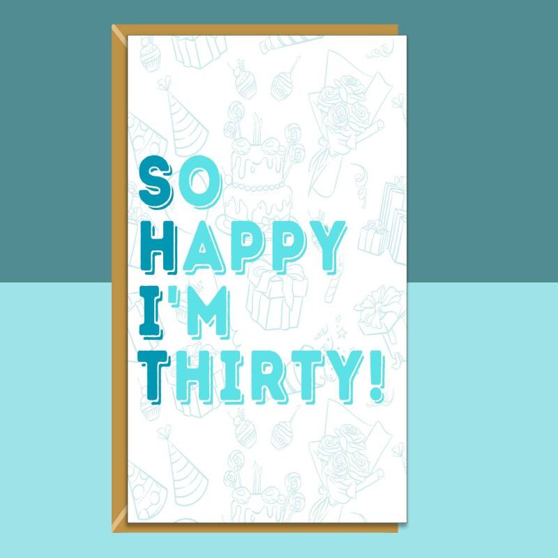 Funny 30th Birthday Card - Personalised - For Him or For Her - For someone turning 30 years old - Greetings Card - Large - Blank inside