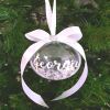 Personalised Christmas Bauble,Cystals filled Bauble, Personalised tree decor - Light pink