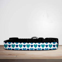 Valentine's Day Blue Hearts Dog/Puppy Collar - Small (29cm-46cm)