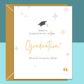 Personalised Graduation Card - For Him or For Her - For University, Degree, Master's, College, PHD, Law School or more - Graduate Gift