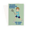 CC0859 - Badminton Greeting Card For A June Birthday Greeting Card - A5 Portrait - 1 Card