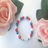 Personalised Coronation Bracelet, Red white blue Bracelet,Newborn to Adult Sizes - Newborn