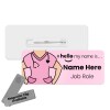 Hello My Name is Badge with ID Badge Reel Personalised Durable Name Badge #hello mynameis Badge, Nurse Badge, Nurse Badge, Blue Scrubs Badge - Standard Name Badge - Skin Tone 1