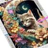 Diamond Art Kit Floral Moon Cat 5D DIY Art Kit