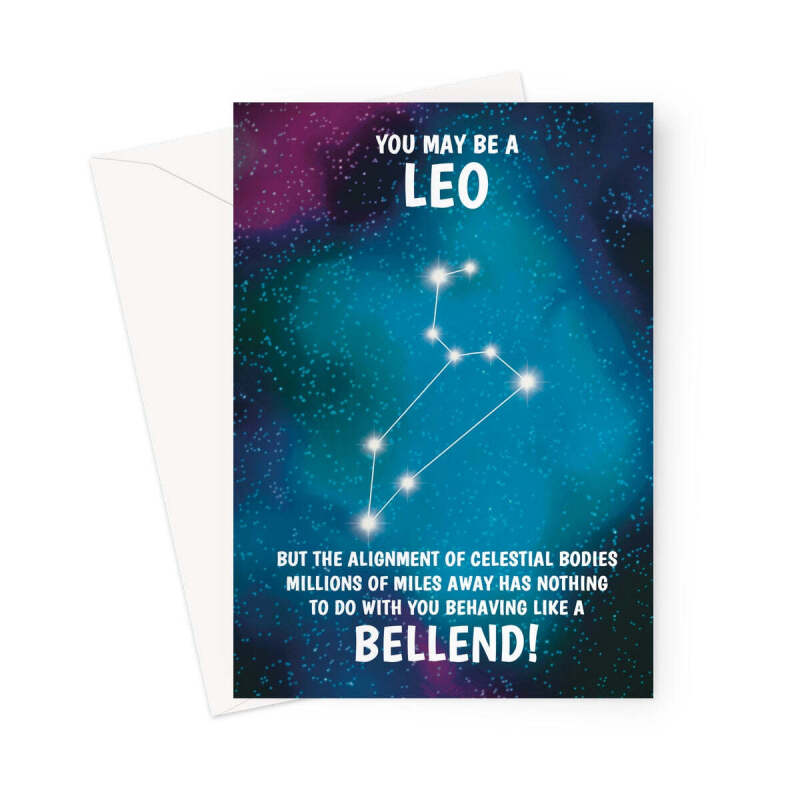 Leo Rude Star Sign Birthday Card - A5 Portrait - 1 Card