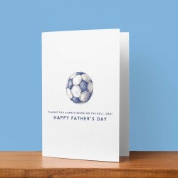 Father's Day Card For Dad Football Fan Simple Father's Day Card On The Ball Dad Father's Day Gift For Football Enthusiasts - Small (4x6) / Blank Message