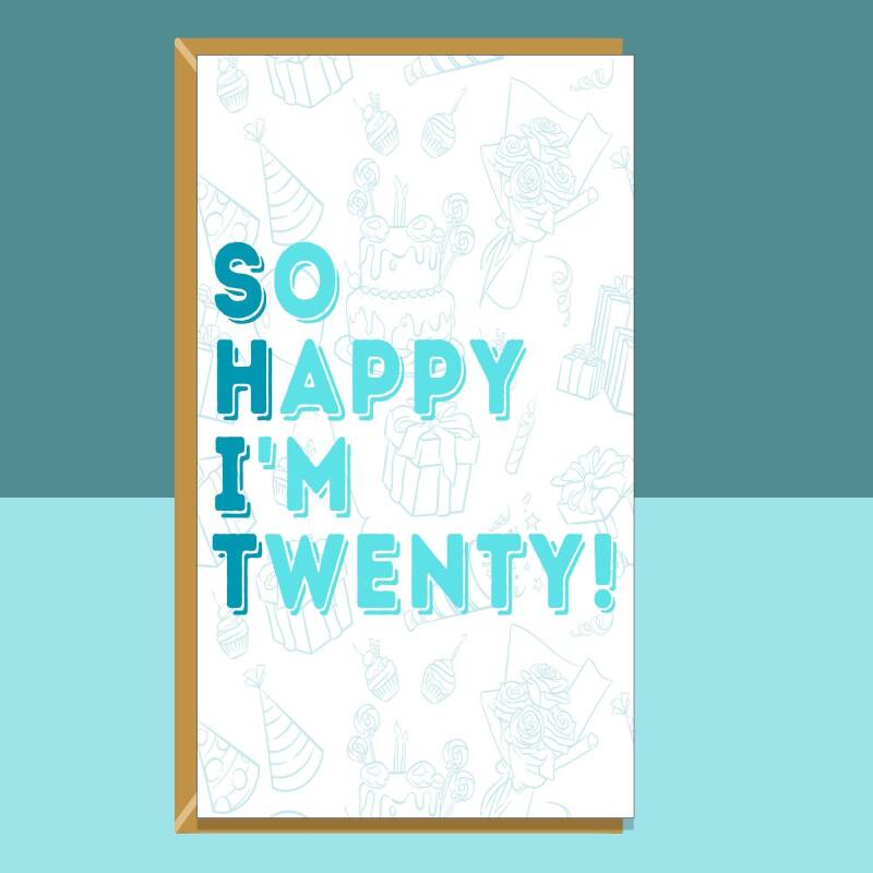 Funny 20th Birthday Card - Personalised - For Him or For Her - For someone turning 20 years old - Greetings Card - Large - Blank inside