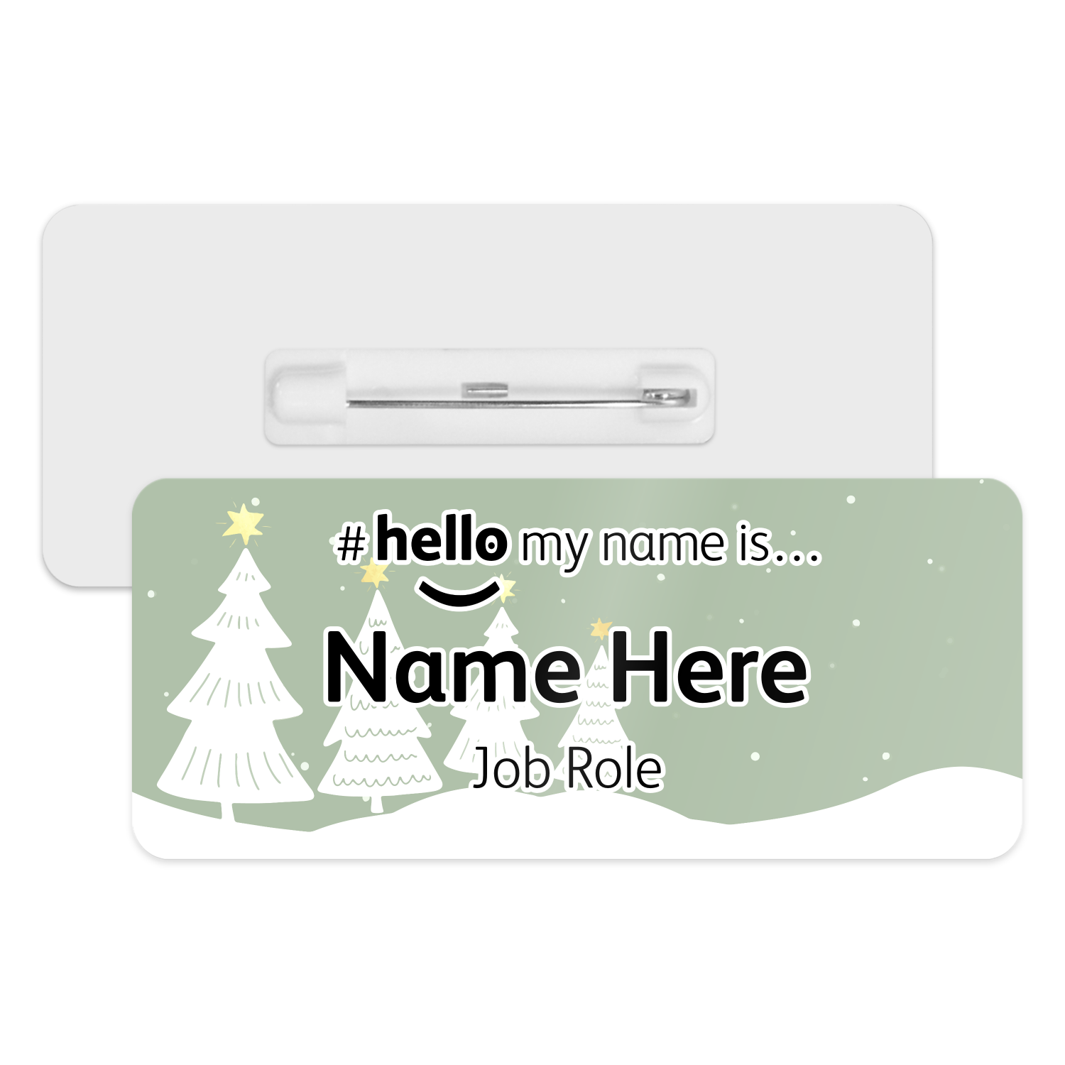 #hello my name is... Name Badge - Winter Trees