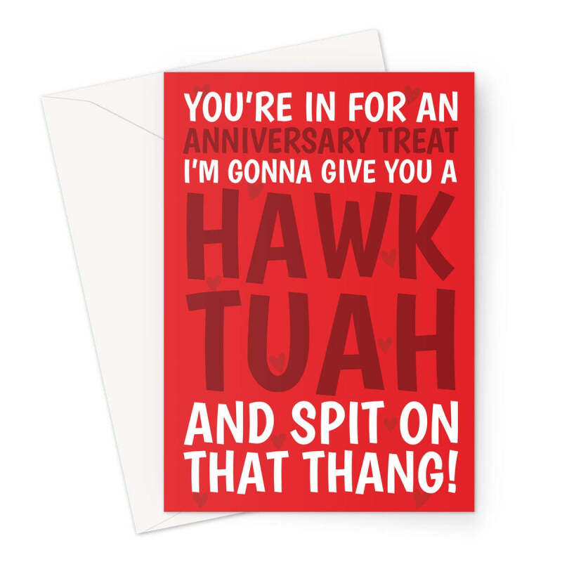 Hawk Tuah Girl Meme Anniversary Card - A5 Portrait - 1 Card