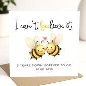 9 Year Anniversary Card For Husband, Wife 9th Anniversary Card, Happy 9th anniversary 9 year Card Funny Greeting Card wife husband
