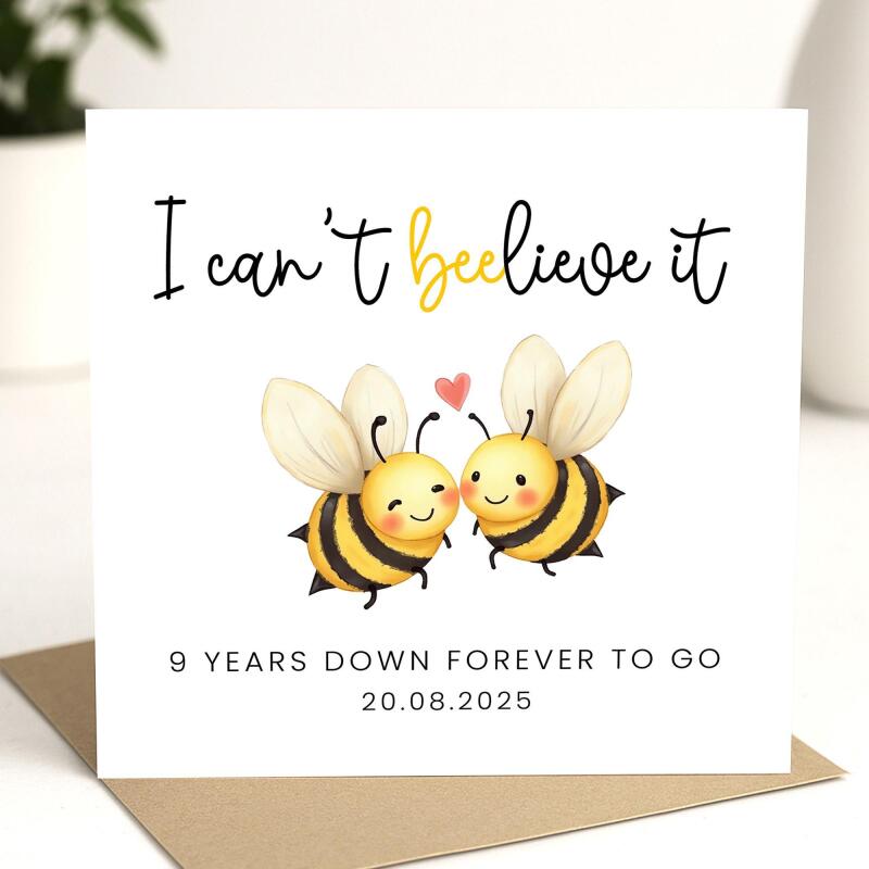 9 Year Anniversary Card For Husband, Wife 9th Anniversary Card, Happy 9th anniversary 9 year Card Funny Greeting Card wife husband