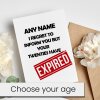 Expired Birthday Card Getting Old Card, Age Expired Card - Personalised Birthday Card Birthday card. Funny Age has expired Birthday Card. - A6 - 4.1″ x 5.8″ - 30th Birthday