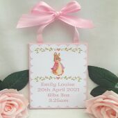 New Baby Wood Plaque,Flopsy Bunny Nursery,New Baby Peter Rabbit Wood Plaque