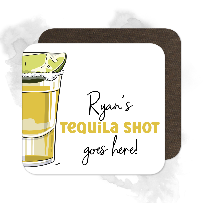 Personalised Tequila Shot Coaster