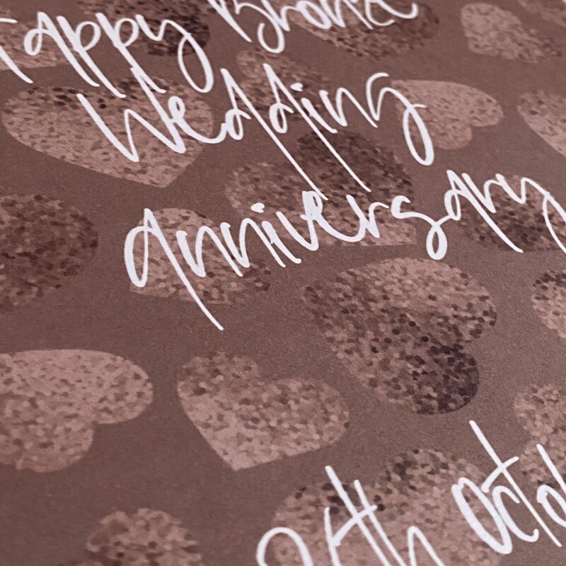 Personalised Bronze (8th/eight years) anniversary card: Personalised with date (Size A6/A5/A4/Square 6x6") - A6: Single card