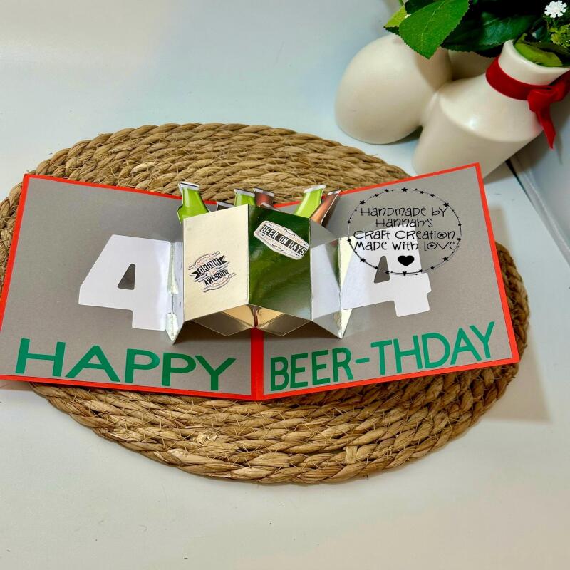 Handmade Unique Pop Up Beer Bucket Card - Handmade Surprise for Beer Lovers
