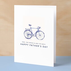 Father's Day Card For Dad Bicycle Illustration Simple Father's Day Card You Wheelie Are The Best Dad Father's Day Gift - Small (4x6) / Blank Message