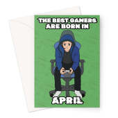 Gamer Birthday Card Born In April