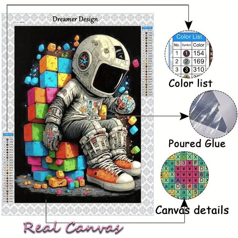 Diamond Art Kit Colourful Spaceman 5D DIY Art Kit