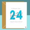 24th Birthday Card - personalised - for Boyfriend, Husband, Fiance - The one I love - 24 year old - Cute card - Blank inside - Small
