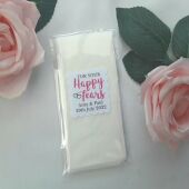 64p each (for 4 +) Personalised Happy tears tissues, happy tears wedding tissues