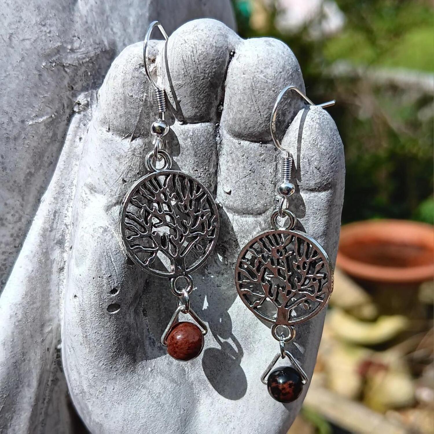 Mahogany Obsidian Earrings - Energising