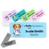 Hello My Name is Name Badge Cute DR Animals Personalised Premium Durable Name Badge #hello mynameis Name Badge Nurse Badge Splash Name Badge - Standard Pin - Dog