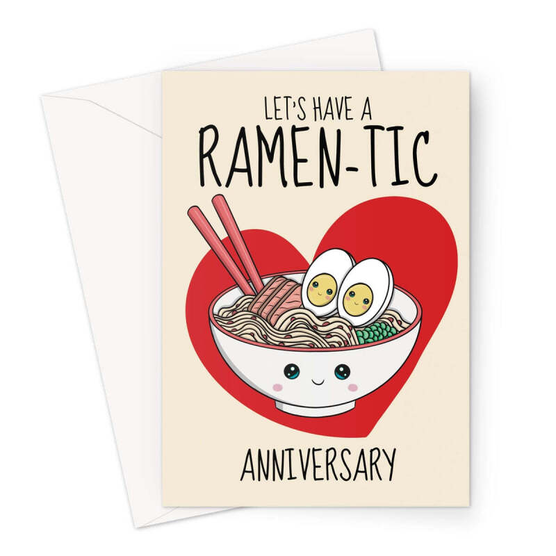 Romantic Anniversary Card - Ramen Pun - A5 Portrait - 1 Card