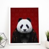 Panda in clothes, animal print, wall art - A5 - Glossy