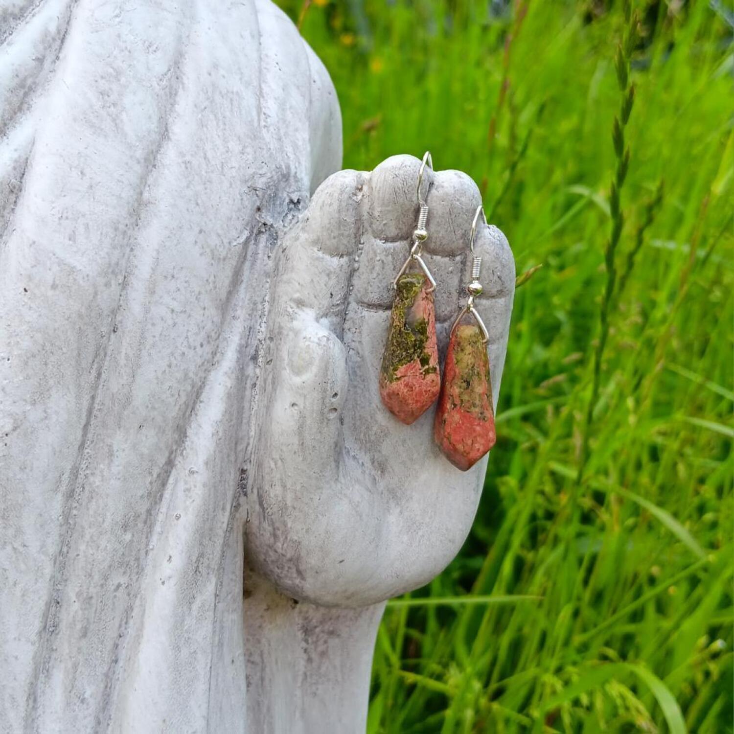 Unakite Earrings - Happiness