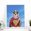 Falcon in clothes, animal print, wall art - A5 - Glossy