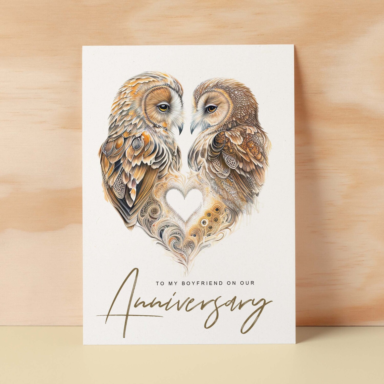 Anniversary Card For Boyfriend Anniversary Card To My Boyfriend Anniversary Card For Her Boyfriend Anniversary Card Love Birds Card - Small (4x6) / Blank Message