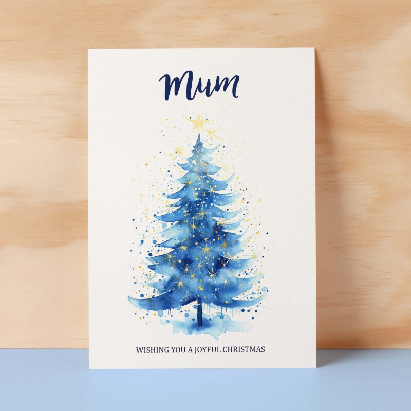 Christmas Card For Mum Card For Her Xmas Card for Mum Luxury Card For Mum Christmas Card for Loved One Mum Card Christmas Tree Card - Large (5x7) / Blank Message