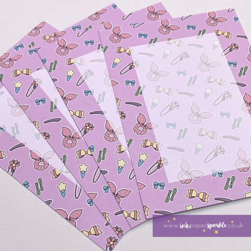 Hair Accessory Doodle Display Cards - A6 - Pink