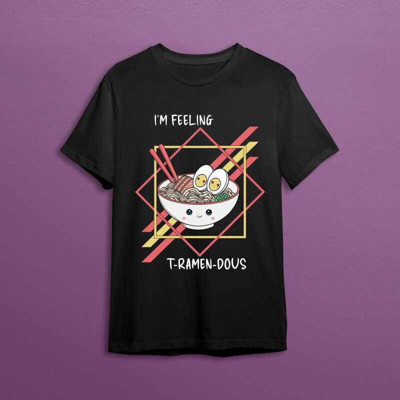 Ramen Noodle Bowl T-Shirt - I'm Feeling T-Ramen-Dous - Default Title