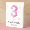 Personalised 3rd Birthday Card For Girl Custom Name Card For Girl Third Birthday Card For Child Birthday Card for Girl Custom 3rd Birthday - Small (4x6) / Blank Message