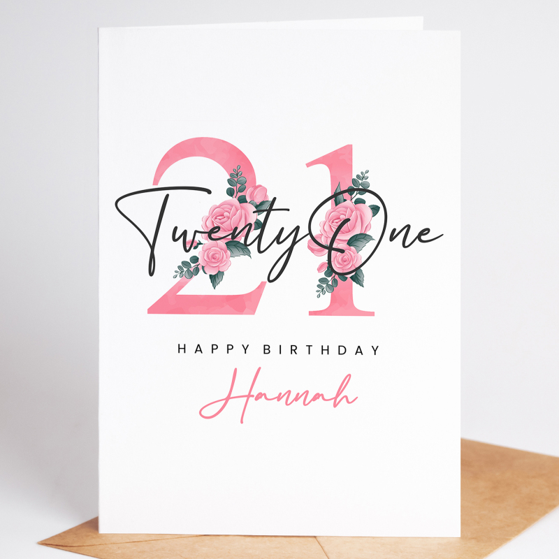 Personalised 21st Birthday Card For Daughter, Personalised Birthday Card For Her, 21st Birthday Card, 21st Birthday Gift For Sister, Friend - A6 - 4.1″ x 5.8″