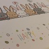 Bunny rabbits and colourful eggs Happy Easter Sunday cute card for any age, adults and children (Size A6/A5/A4/Square 6x6") - A6: Single card