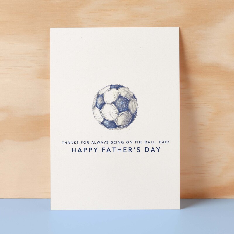 Father's Day Card For Dad Football Fan Simple Father's Day Card On The Ball Dad Father's Day Gift For Football Enthusiasts - Small (4x6) / Blank Message