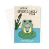 Cute Frog Boba Tea Birthday Card - A5 Portrait - 1 Card