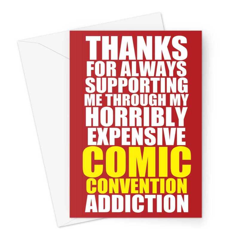 Funny Thank You Comic-Con Gift Greeting Card - A5 Portrait - 1 Card