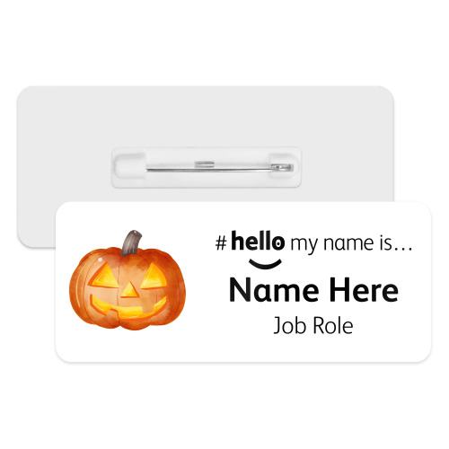 #hello my name is... Name Badge - Watercolour Pumpkin