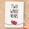 2 Year Anniversary Card For Husband or Wife Anniversary Card for 2nd Anniversary Card For Boyfriend or Girlfriend Second Wedding Anniversary - Large (5x7) / Blank Message