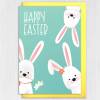 Happy Easter bunnies, bunny rabbits, pet Easter card for children, kids, boys, girls, grandchildren (Size A6/A5/A4/Square 6x6") - A6: Single card