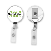 Personalised Metal ID Reel - Mental Health Ribbon