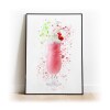 STRAWBERRY MILKSHAKE  Splatter Art Print, High Gloss Print, Splash Art, Home Decor, Bar Custom Drink Art Cocktails - A6